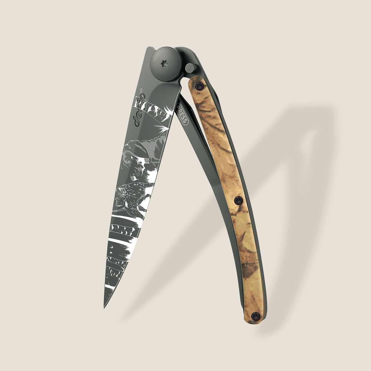 Klappmesser DEEJO 37G - Braun Camo - Jagdtag