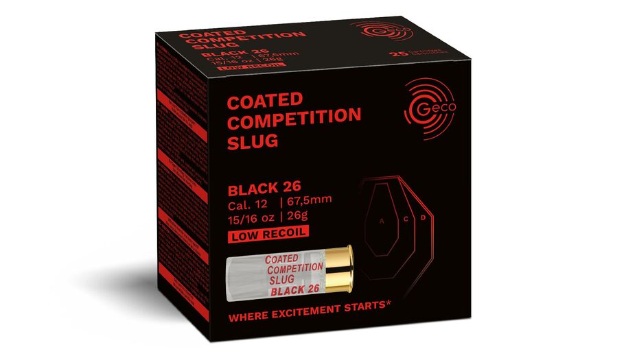 Geco Coated Competition Slug Black 26 g – 12/67.5 Flintenlaufpatrone 25 Schuss