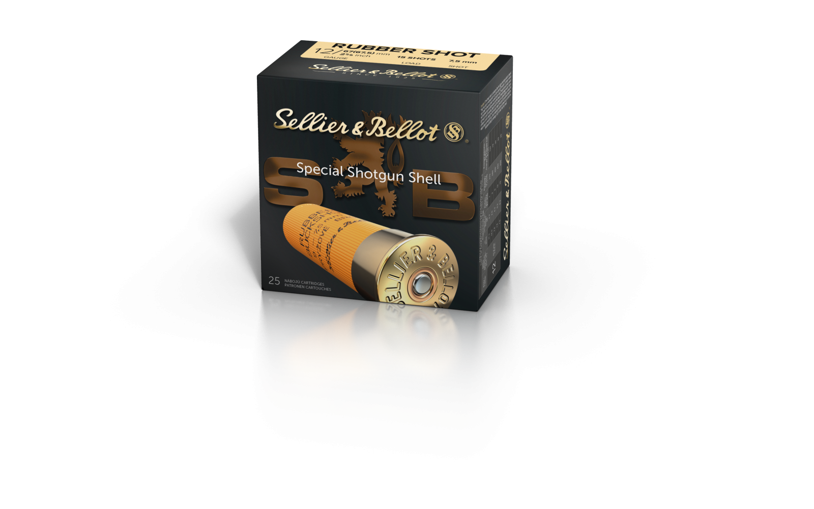 Schrotpatrone Sellier & Bellot Rubber Buck Shot Gummischrot 15 Pellets 12/67.5 - VE 25 Schuss